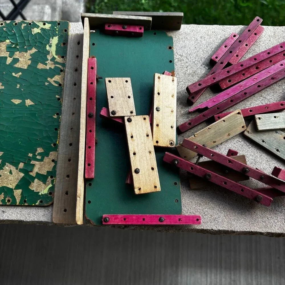 Vintage Antique ARKITOY Play Wood Lumber Construction Toy Lot Partial Set 1930s